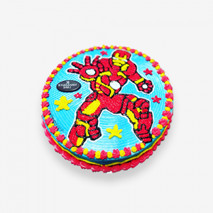 Kue ulang tahun anak animasi Iron Man